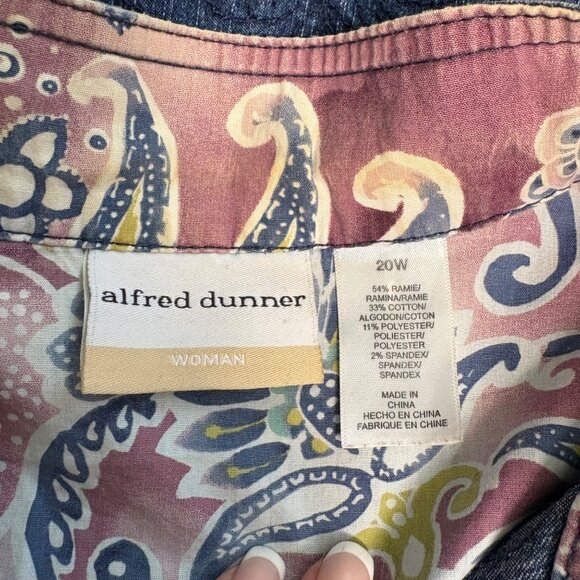 Alfred Dunner Denim Jacket Womens Size 20W Embroidered Paisley Floral Buttons - Picture 5 of 8